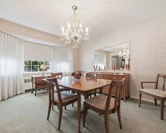 MIDCENTURY MODERN DINING ROOM WATERFORD CHANDELIER