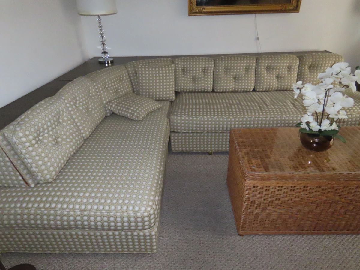 MCM sectional/two twin beds/storage and shelves.