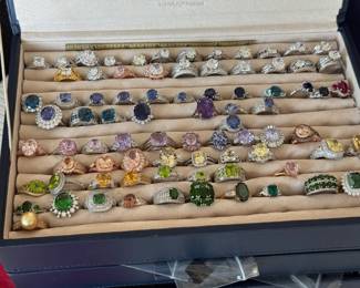 Sterling silver rings with semi precious stones