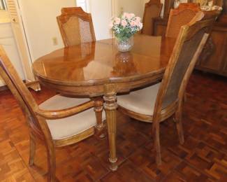 Dining table with 6 chairs.