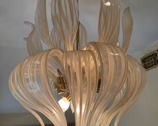 Gorgeous Murano Glass Chandelier, measures approximately 33”H X 24” D. 