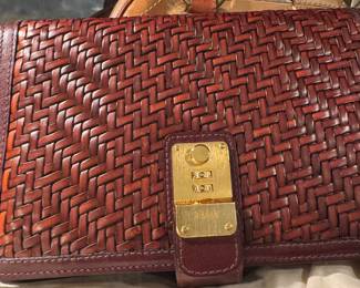 Bally woven leather handbag