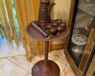 Copper Tea Pot and Table