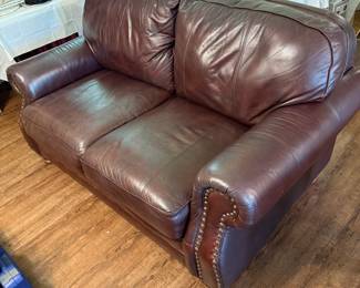 Leather love seat