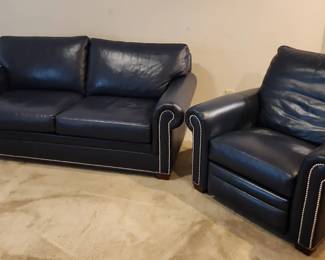 Ethan Allen Blue Sofa And Love Seat