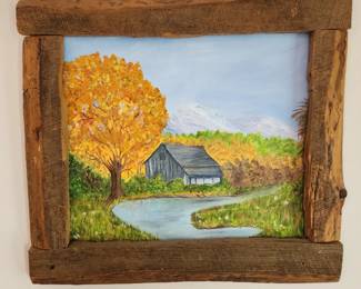 Rustic framed art