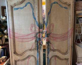 Vintage hand painted hutch