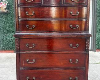 Mahogany highboy dresser