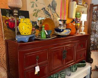 Vintage ceramics, vintage Italian bowls, platters, pewter platters, vintage glassware, vintage wall shelf