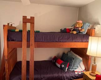 SOLID WOOD BUNK BEDS, TEXAS PILLOWS