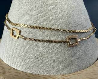 14K Italy Gold Chain Bracelet with Decorative Elephants  3.32g