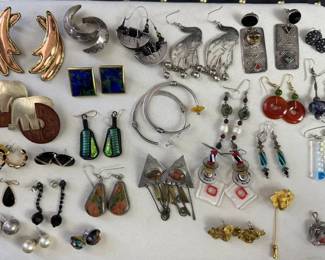 Large Costume Earrings Collection Mixed Styles Statement Dangle Stud Hoop Jewelry