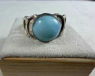 Sterling Silver Blue Larimar Ring