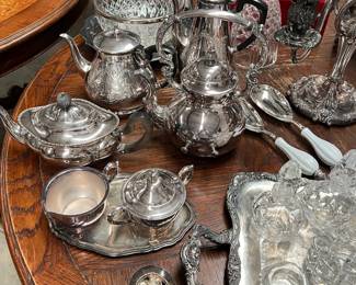 antique silverplate serving pieces