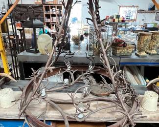 large ironwork "twig" chandelier