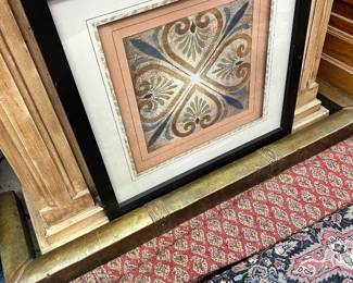 antique brass fireplace fender