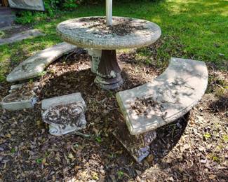Concrete Table with Benches 