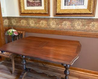 antique library table with butterfly leaf