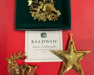 24K gold plated solid brass ornaments