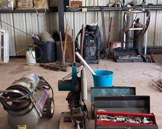 AIR COMPRESSOR, SAW, TOOLS AND TOOLBOXES