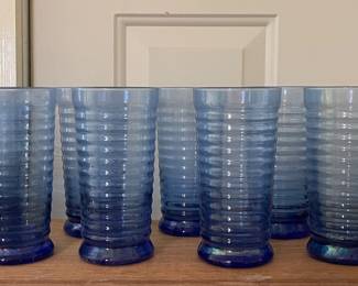 LIBBEY SIRRUS COBALT BLUE GLASS TUMBLERS