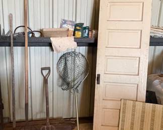 YARD TOOLS, OLD DOOR