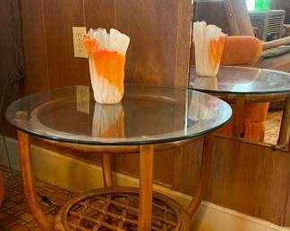 MCM BAMOO GLASS TOP TABLE