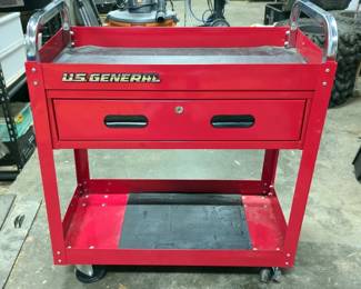 US General Rolling Service Cart, Approx 35" x 30.5" x 16.5"