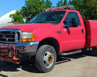 1999 Ford F-450 Super Duty Pickup Truck, 7.3L Diesel V8 VIN# 1FDXF47F3XEA65965, Miles Showing On Odometer 65519, Kansas Title