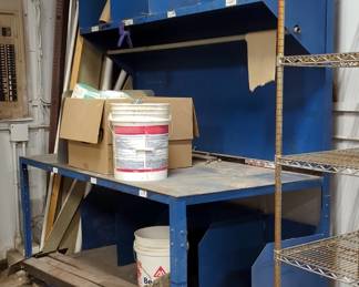 Steel Workbench With Vertical Shelving, Approx 86" x 72.5" x 36"