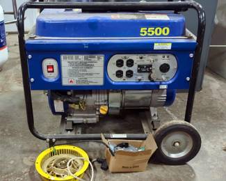 Portable Generator, 5500 Watts, Including Detached Recoil Starter Assembly And Carburetor