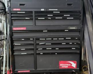 Husky 52" Heavy Duty Tool Chest Combo With Integrated Power Strips And USB Ports, Approx 64" x 52" x 20",