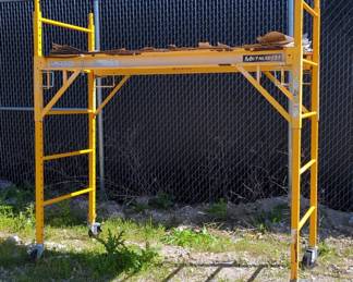 MetalTech Scaffolding On Casters, Approx 76" x 74" x 39" 