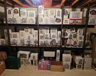 Department 56 Dickins Christmas vintage houses and Figurines. These have been put into the original boxes for purchase. 