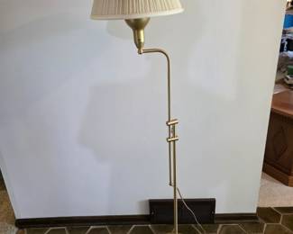 MCM Adjustable Height Brass Floor Lamp Danish Modern 63" - 43"