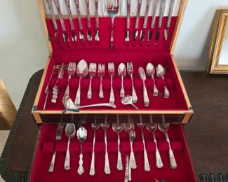 Silver plate flatware set.