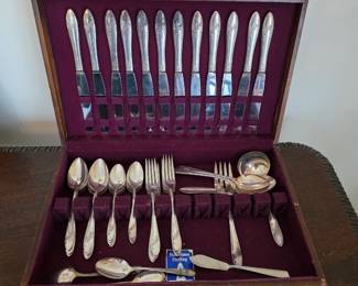 Silver plate flatware set.