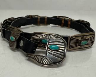 Silver & Turquoise Concho Belt