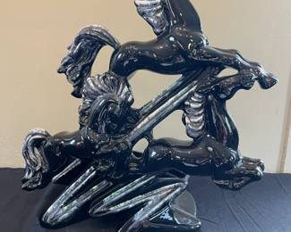 Black Glazed Sculptural Group