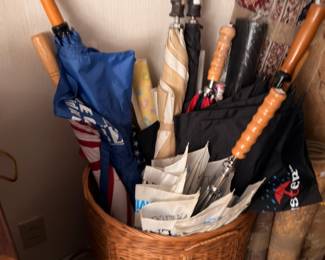 Umbrella Stand Basket Canes Walking Sticks Baseball Bat American Flag Collection