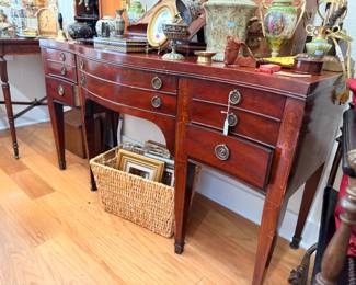 Mahogany Sideboard Buffet Brass Hardware Antique Collectibles Display