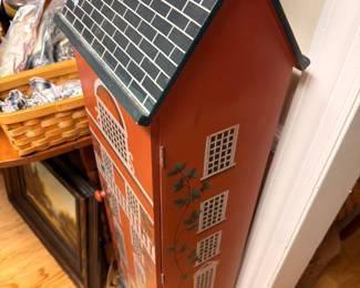 Dollhouse Miniature Brick House Shingled Roof Handmade Wood Toy Collectible Decor