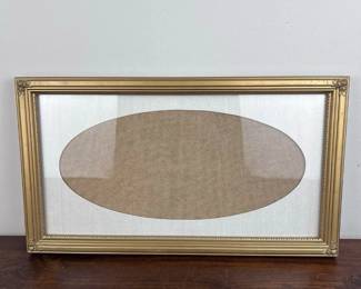 Vintage 10x19 Gold Homco Picture Frame Ornate, wOval Mat