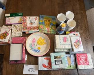 Vintage Party Goods New Plates, Napkins, Cups, Invitations