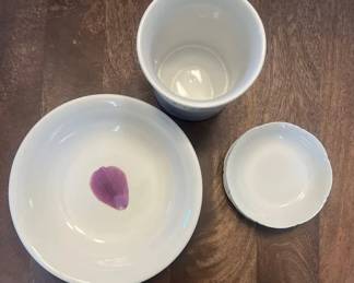 Kitchen Lot Le Creuset Crock, Haviland France and Portmeirion Bowls 8 Pcs