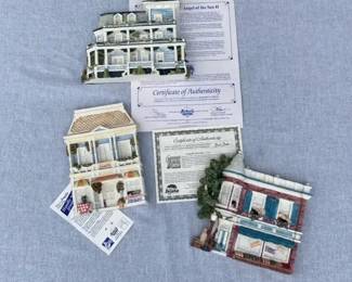 Three Brian Bakers Deja Vu Collection Houses Signed w 2 COA