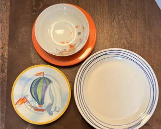 Plates, Bowls, Waechtersbach, Royal Doulton, Vera Neumann, Williams Sonoma 8 PCs