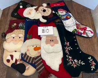Christmas Stocking Lot 6Pieces DanDee, April Cornell Velvet, Prima Creations Puffy Santa, more