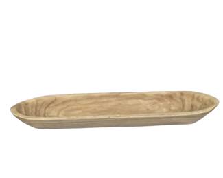 Long Hand Carved Wooden Dough Bowl