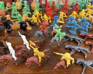 003 Marx, Safari LTD Annie Oakley, Schleich, Western Play Set Figures and 1966 Spy Smurch Schleich